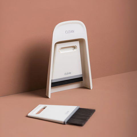 Set mini matura si faras, uz casnic, doua perii, pentru birou, bucatarie, casa, 19.5x13.8x3.6 cm, gri [5]