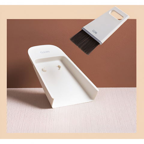 Set mini matura si faras, uz casnic, doua perii, pentru birou, bucatarie, casa, 19.5x13.8x3.6 cm, gri [4]