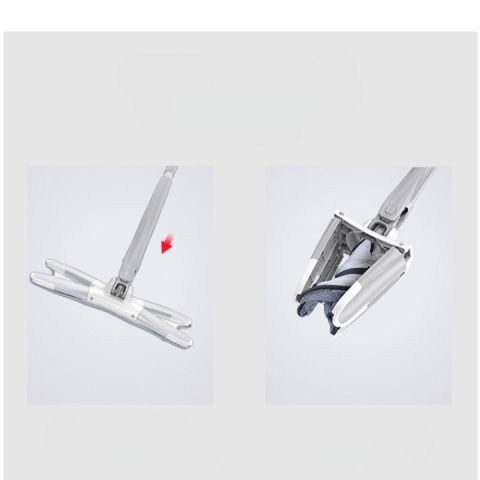 Set mop plat + galeata, cu sistem de stoargere, lungime telescopica 140 cm, argintiu/galben [13]