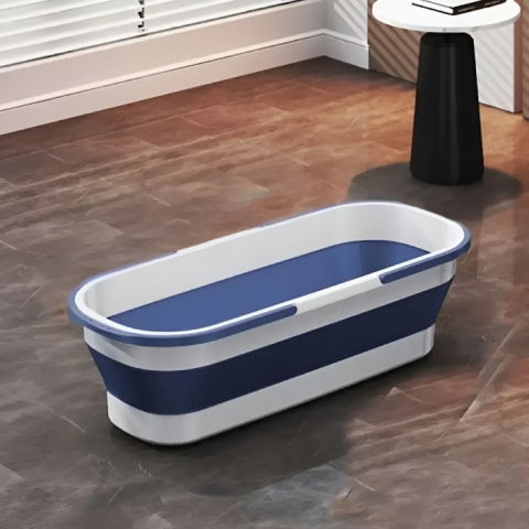 Set mop telescopic cu galeata pliabila, albastru, 32 cm, maner reglabil 140 cm, sistem de stoarcere eficient [5]