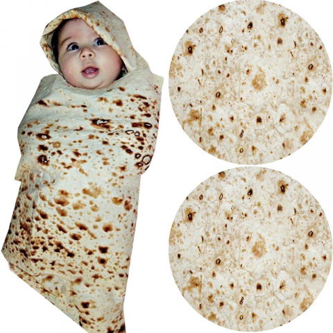 Set patura flanel si caciula  forma lipie, pentru nou-nascuti, material poliester, 85 cm, crem [3]