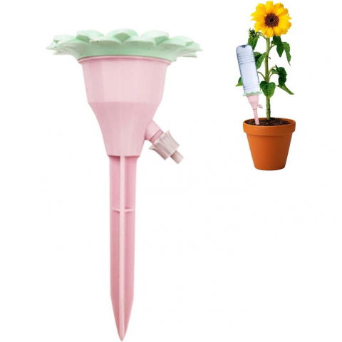 Set picuratoare cu valva pentru irigare design floare, viteza reglabila, fixare prin infigere, practic, 16.8 x 9 cm, roz [6]