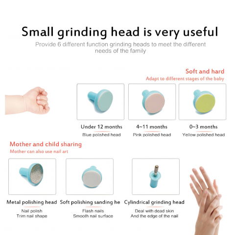 Set pila electrica pentru copii si bebelusi, abs, 6 accesorii, cu lumina led, albastru alb [7]