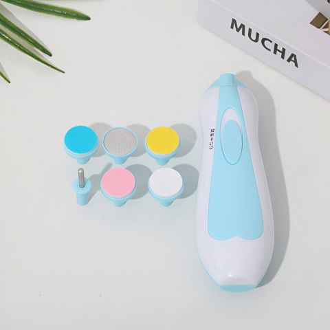 Set pila electrica pentru copii si bebelusi, abs, 6 accesorii, cu lumina led, albastru alb [11]