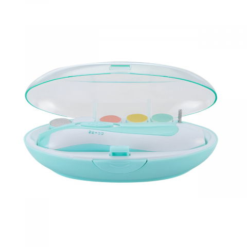 Îngrijire, transport și organizare pentru bebeluși și copii - Set pila electrica pentru copii si bebelusi, abs, 6 accesorii, cu lumina led, albastru alb