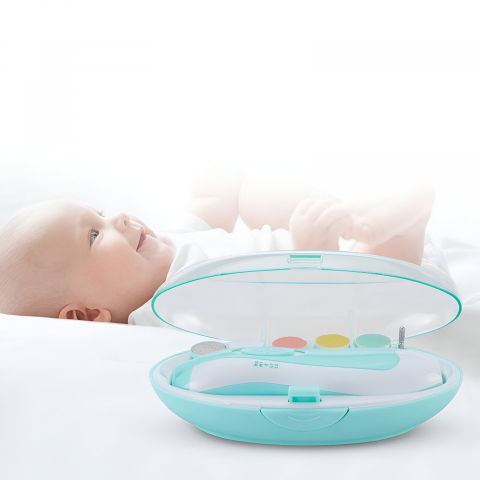 Set pila electrica pentru copii si bebelusi, abs, 6 accesorii, cu lumina led, albastru alb [5]