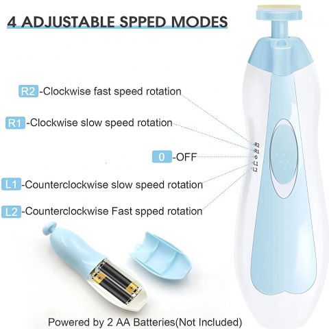 Set pila electrica pentru copii si bebelusi, abs, 6 accesorii, cu lumina led, albastru alb [4]