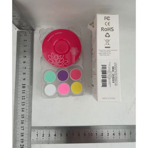 Set pila electrica pentru copii si bebelusi, abs, incarcare usb, model cu flori, 6 accesorii, cu lumina led, fucsia [5]