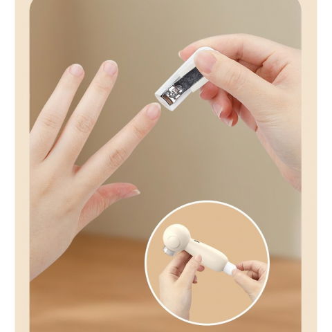 Set pila electrica, pentru copii si bebelusi, din abs, 6 accesorii, incarcare usb, cu lumina led, 11.5 x 5.5 cm, alb [4]