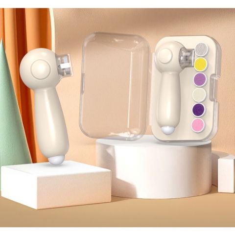 Set pila electrica, pentru copii si bebelusi, din abs, 6 accesorii, incarcare usb, cu lumina led, 11.5 x 5.5 cm, alb [6]