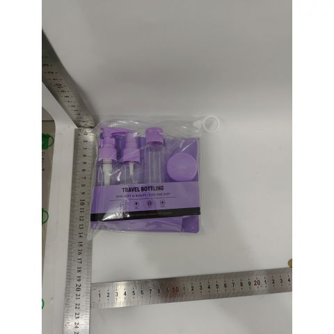 Set recipiente pentru cosmetice, 5 piese, cu gentuta, pentru calatorii, reutilizabile, mov, material plastic, 40 ml, 10g [4]