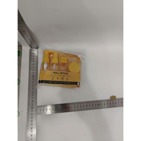 Set recipiente pentru cosmetice, 5 piese, cu gentuta, pentru calatorii, reutilizabile, portocaliu, material plastic, 40 ml, 10g [6]