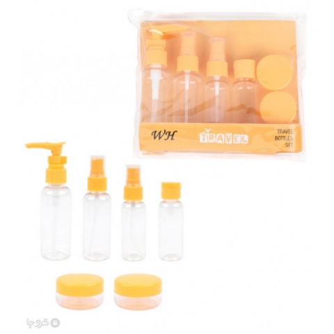 Set recipiente pentru cosmetice, 5 piese, cu gentuta, pentru calatorii, reutilizabile, portocaliu, material plastic, 40 ml, 10g [5]