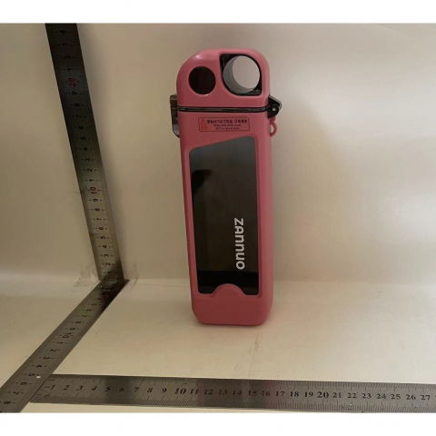 Sticla de apa pentru sport, 350 ml, cu pai si capac, 23x7x4.4 cm, buton de blocare, din pc, roz [1]