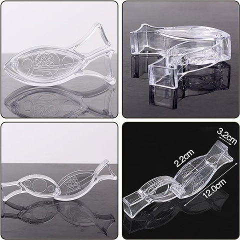 Storcator de citrice manual, rezistente, usor de folosit si depozitat, durabil, calitativ, 12x5.2 cm, model peste, transparent [3]