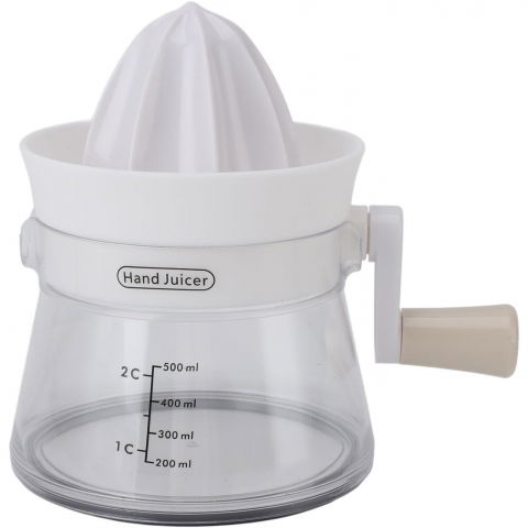 Ajutoare pentru gatit - Storcator de citrice manual, rezistente, usor de folosit si depozitat, durabil, calitativ, 16.5x13cm, transparent/ alb