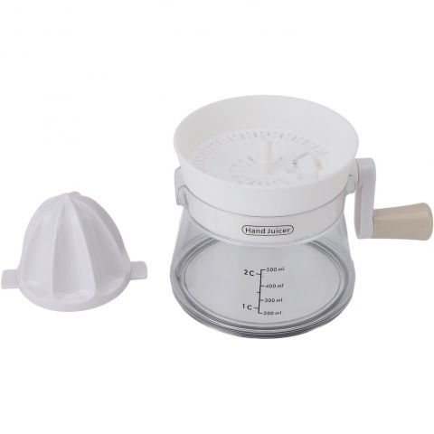 Storcator de citrice manual, rezistente, usor de folosit si depozitat, durabil, calitativ, 16.5x13cm, transparent/ alb [2]