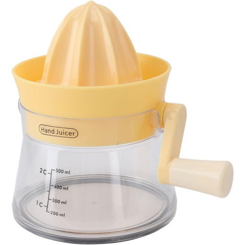 Storcator de citrice manual, rezistente, usor de folosit si depozitat, durabil, calitativ, 16.5x13cm, transparent/ galben [8]