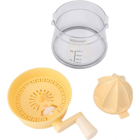 Storcator de citrice manual, rezistente, usor de folosit si depozitat, durabil, calitativ, 16.5x13cm, transparent/ galben [5]
