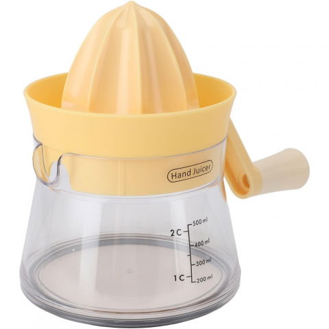 Ajutoare pentru gatit - Storcator de citrice manual, rezistente, usor de folosit si depozitat, durabil, calitativ, 16.5x13cm, transparent/ galben