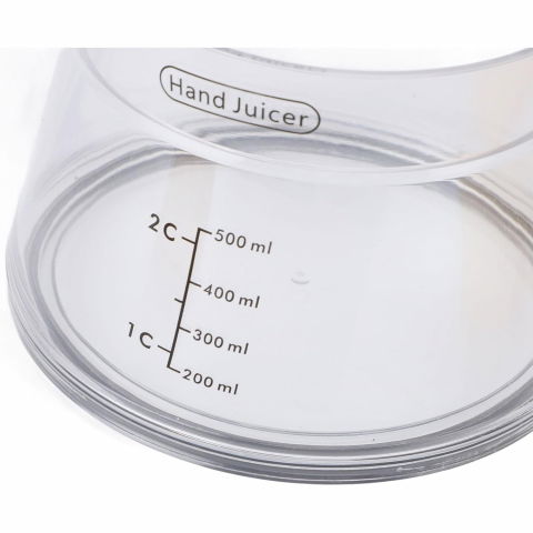 Storcator de citrice manual, rezistente, usor de folosit si depozitat, durabil, calitativ, 16.5x13cm, transparent/ galben [2]