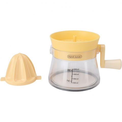 Storcator de citrice manual, rezistente, usor de folosit si depozitat, durabil, calitativ, 16.5x13cm, transparent/ galben [9]