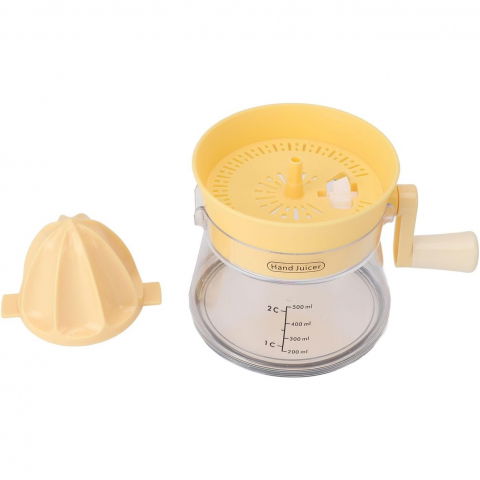 Storcator de citrice manual, rezistente, usor de folosit si depozitat, durabil, calitativ, 16.5x13cm, transparent/ galben [6]