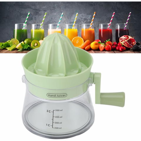 Storcator de citrice manual, rezistente, usor de folosit si depozitat, durabil, calitativ, 16.5x13cm, transparent/ verde [7]