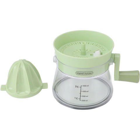 Storcator de citrice manual, rezistente, usor de folosit si depozitat, durabil, calitativ, 16.5x13cm, transparent/ verde [2]