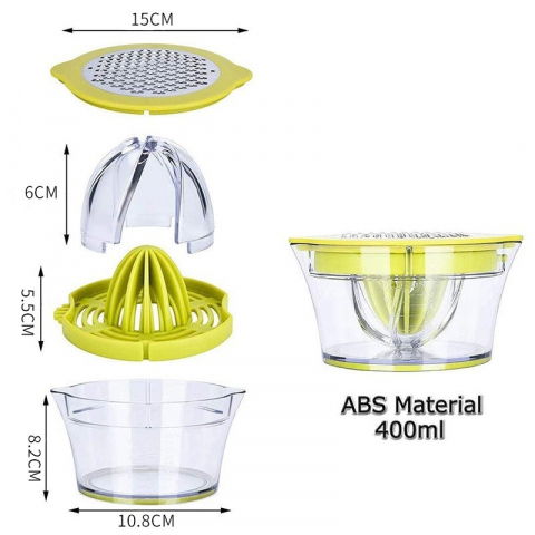 Storcator de fructe 2 in 1, cu razatoare si separator ou, 14.8 x 8 x 13 cm, verde [1]