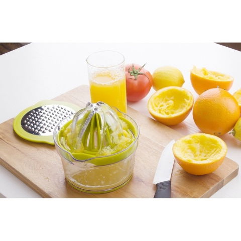 Storcator de fructe 2 in 1, cu razatoare si separator ou, 14.8 x 8 x 13 cm, verde [5]