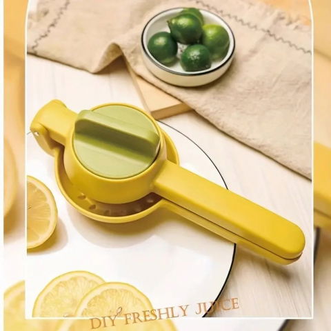 Storcator manual citrice, pentru lamai, portocale, cu actiune dubla, usor de utilizat, material abs rezistent, 8x10x22 cm, galben [2]
