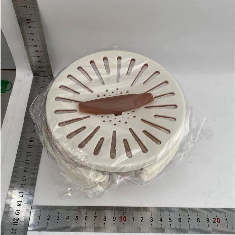 Strecuratoare 2 in 1 pentru fructe si legume, cos de scurgere si cutie de depozitare, 15.5 x 8.3 cm, din pp, cu maner si capac, maro [1]