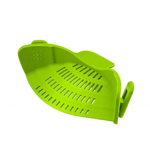 Strecurator filtru pentru vase, din silicon rezistent la temperaturi inalte, universal, paste, legume, fructe, 23x12.5x6.7 cm verde [1]
