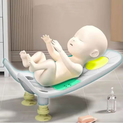 Suport de baie bebelusi, 0-12 luni, montare pe chiuveta/lavoar/cada, ventuze antiderapante cu intaltime reglabila, 50 x 24 x 12.5 cm, alb [2]