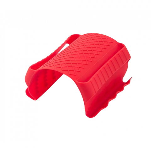 Organizatoare si accesorii pentru bucatarie - Suport de silicon multifunctional de mana, pentru cuptor, alimente fierbinti, carne, izolare termica, anti-alunecare, 18x12x1.5 cm, rosu