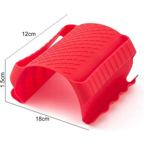 Suport de silicon multifunctional de mana, pentru cuptor, alimente fierbinti, carne, izolare termica, anti-alunecare, 18x12x1.5 cm, rosu [3]