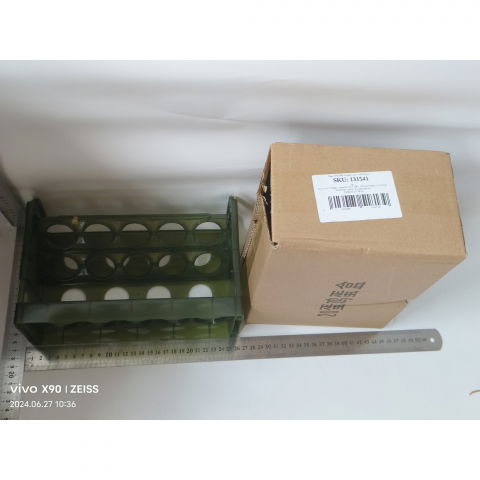 Suport organizator pentru oua, pentru frigider, verde transparent, capacitate 20 oua, doua straturi, cu data de expirare, 25.5x10x17 cm [1]