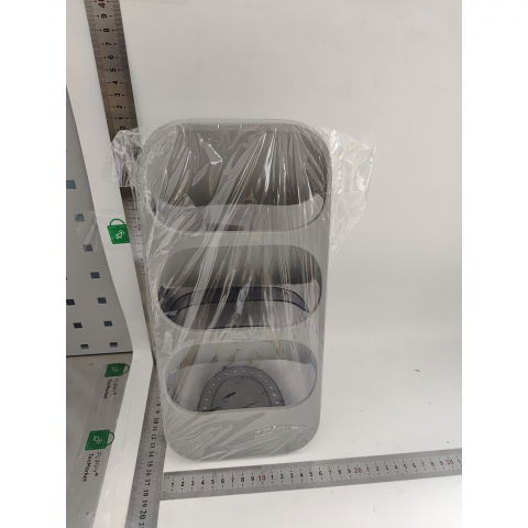 Suport - organizator pentru tacamuri, 3 compartimente, suport pentru cosmetica, ustensile, material pp durabil, 33 x 16 x 15 cm gri [2]