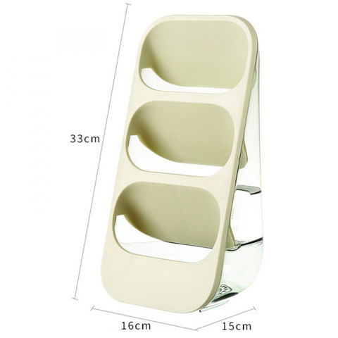 Suport - organizator pentru tacamuri, 3 compartimente, suport pentru cosmetica, ustensile, material pp durabil, 33 x 16 x 15 cm verde [2]