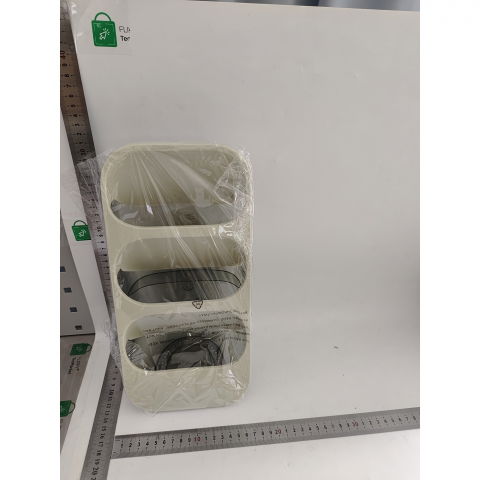 Suport - organizator pentru tacamuri, 3 compartimente, suport pentru cosmetica, ustensile, material pp durabil, 33 x 16 x 15 cm verde [5]