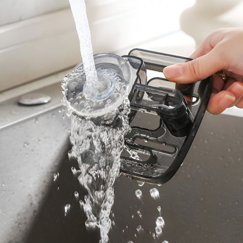 Suport pentru incaltamintea de casa, fara perforare, montare pe perete, prindere adeziva, 11.6x11x4.8cm, gri transparent [5]