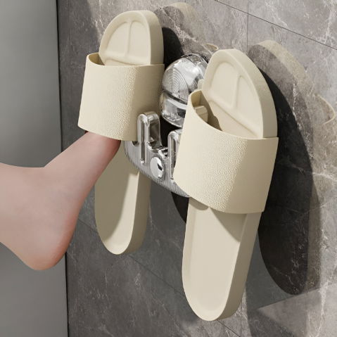 Suport pentru incaltamintea de casa, fara perforare, montare pe perete, prindere adeziva, 11.6x11x4.8cm, transparent [4]