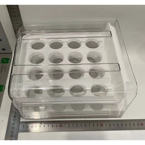 Suport pentru oua, strat dublu, capacitate 32 de oua,  23.5x21.5 cm, din plastic, alb [1]