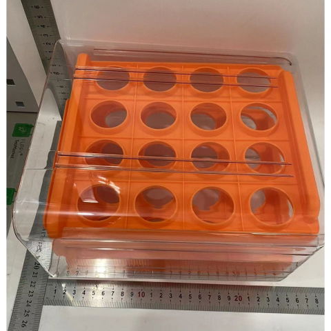 Suport pentru oua, strat dublu, capacitate 32 de oua,  23.5x21.5 cm, din plastic, portocaliu [1]