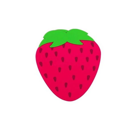 Organizatoare si accesorii pentru bucatarie - Suport pentru pahar, model capsuna, din pvc, 10 x 12 cm, rezistent la caldura, rosu