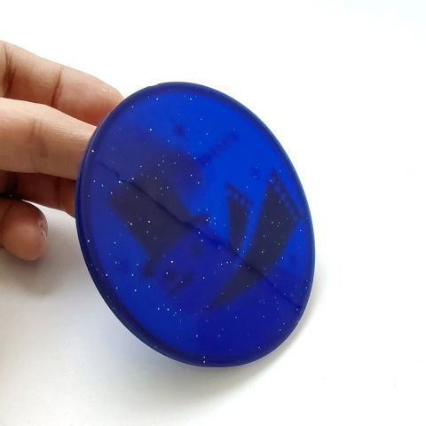 Suport pentru pahar, model om de zapada, din pvc, 10 cm, rezistent la caldura, albastru [1]