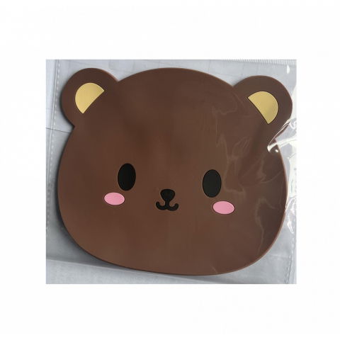 Organizatoare si accesorii pentru bucatarie - Suport pentru pahar, model urs, din pvc, 15.5 x 15.5 cm, rezistent la caldura, maro