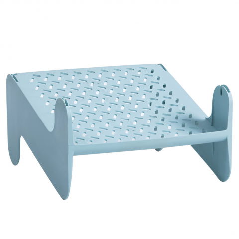 Produse ingrijire incaltaminte - Suport pentru pantofi, cu doua straturi, organizator, antiderapant și durabil, 26x24.8x16 cm, albastru