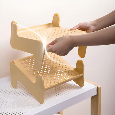 Suport pentru pantofi, cu doua straturi, organizator, antiderapant și durabil, 26x24.8x16 cm, maro [5]